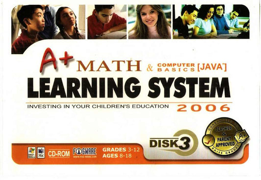 A+ Math & Computer Basics [JAVA*] Learning System 2006- Disk 3 (Advanced Math: Statistics, Probability, Computer Skills-Excel, JAVA Programming)